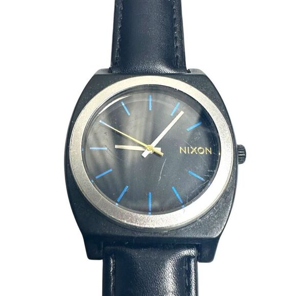 Nixon Minimal The Time Teller Designer 100M Diver Watch Polycarbonate Black Blue - Picture 6 of 9